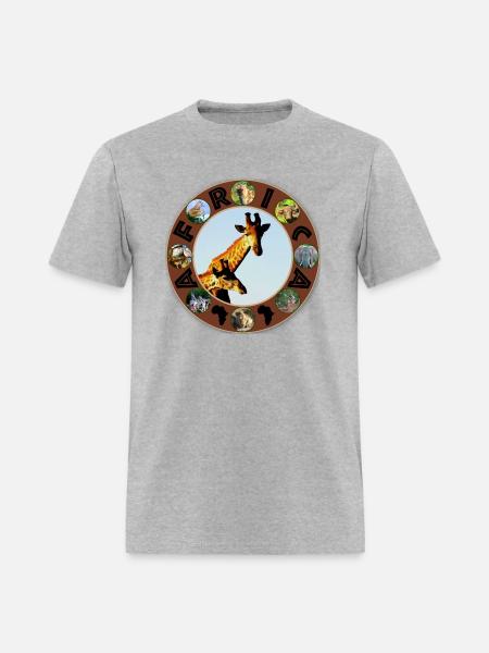blue sky giraffe africa circle - Men's T-Shirt - heather gray