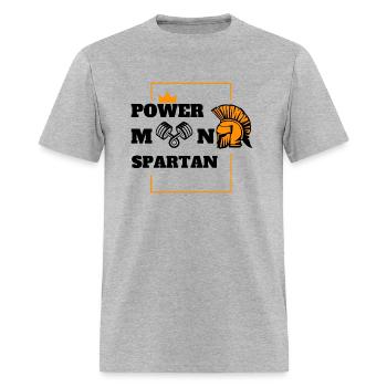 POWER MAN SPARTAN - T-shirt Homme - gris chiné - Devant - Jose (178cm)