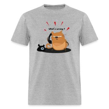 Angry Cat with a phone call - Men's T-Shirt - heather gray - Front - Jose (178cm)