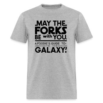 Galactic Gastronomy: May the Forks Be With You - Men's T-Shirt - heather gray - Front - Jose (178cm)