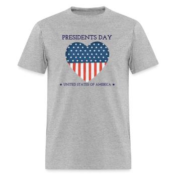 US flag on the background of a heart. Presidents D - Men's T-Shirt - heather gray - Front - Jose (178cm)
