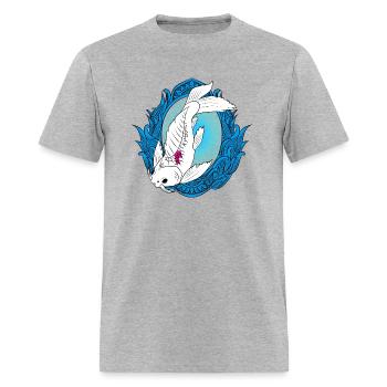 Koi fish with ornament vector illustration - Men's T-Shirt - heather gray - Front - Jose (178cm)