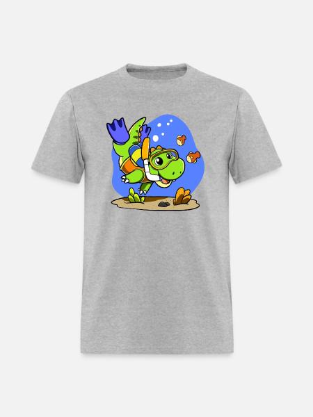 Scuba Dino - Men's T-Shirt - heather gray