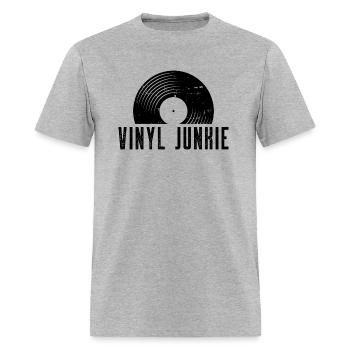 Vinyl Junkie Old Record Collector Audiophile Dj - Men's T-Shirt - heather gray - Front - Jose (178cm)