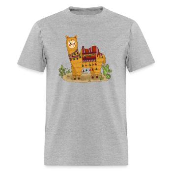 Lovely alpaca - Men's T-Shirt - heather gray - Front - Jose (178cm)