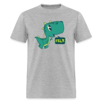 FELIX - Beautiful boys name with cute dino - Men's T-Shirt - heather gray - Front - Jose (178cm)