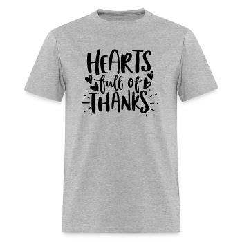 Hearts Full Of Thanks - Men's T-Shirt - heather gray - Front - Jose (178cm)