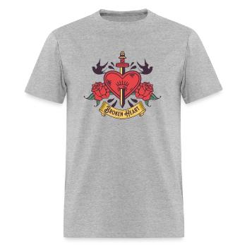 Broken Heart - Men's T-Shirt - heather gray - Front - Jose (178cm)