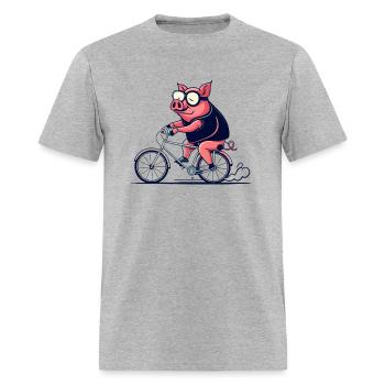 Hog On Bike T-shirt. - Men's T-Shirt - heather gray - Front - Jose (178cm)