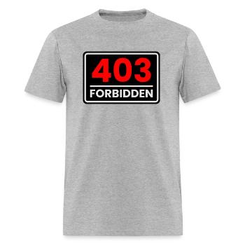 403 Forbidden in Red, Greyish white and Black - Men's T-Shirt - heather gray - Front - Jose (178cm)