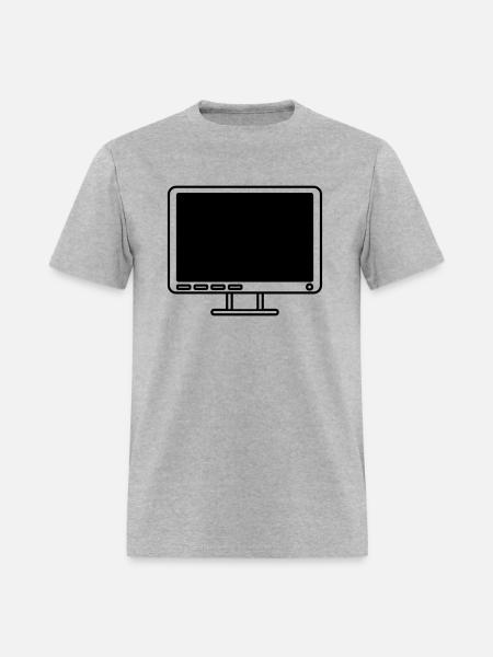 screen display computer icon - Men's T-Shirt - heather gray