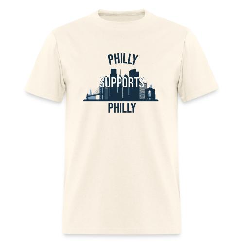 Philly Supports Philly skyline blue transparentbg - Men's T-Shirt