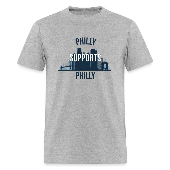 Philly Supports Philly skyline blue transparentbg