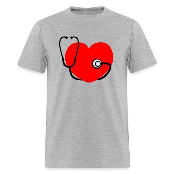 Stethoscope with red heart - Men's T-Shirt - heather gray - Front - Jose (178cm)