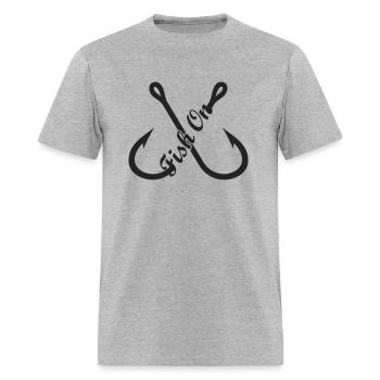 fish on, fish hook, fishing - Men's T-Shirt - heather gray - Front - Jose (178cm)