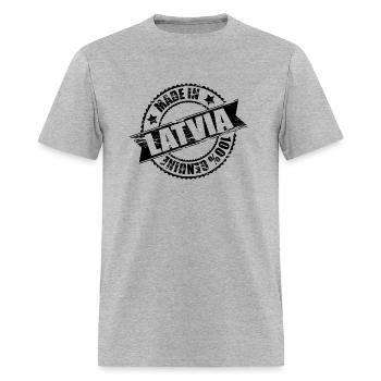 Made in Latvia 100% Genuine - Men's T-Shirt - heather gray - Front - Jose (178cm)