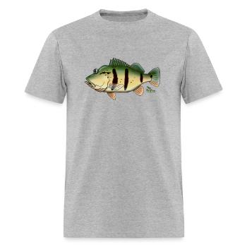 Peacock Bass - Men's T-Shirt - heather gray - Front - Jose (178cm)