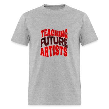 teaching Future Artists Art Teacher T-Shirt Hoodie - Men's T-Shirt - heather gray - Front - Jose (178cm)