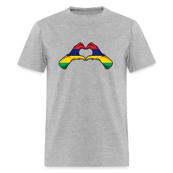 Mauritius Flag Mauritian He - Men's T-Shirt - heather gray - Front - Jose (178cm)