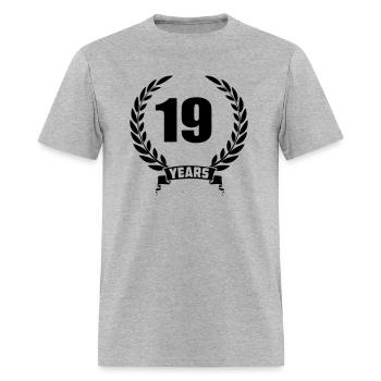Laurel wreath 19 years with number and text banner - Men's T-Shirt - heather gray - Front - Jose (178cm)
