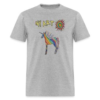 funny artist design, my art pony and sun scribble - Men's T-Shirt - heather gray - Front - Jose (178cm)