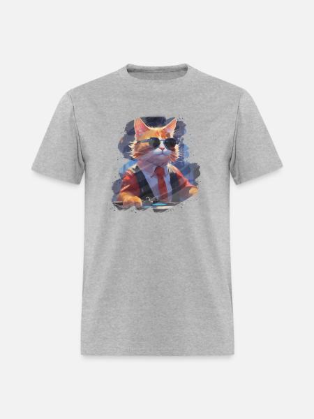 RhythmStroke Kitty T-Shirt - Men's T-Shirt - heather gray