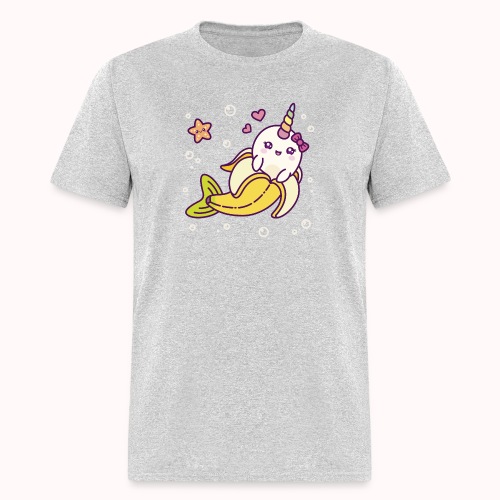 Banarwhal - Banana Peel With Tiny Narwhal - Men's T-Shirt