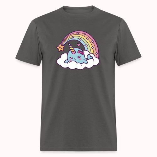 Narwhal Girl Dreams On Cloud With Rainbow - Men's T-Shirt