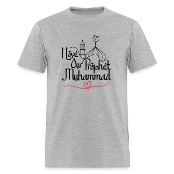 I Love Prophet Muhammad - Men's T-Shirt - heather gray - Front - Jose (178cm)