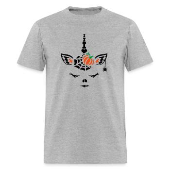 halloween scary evil unicorn funny unicorn head - Men's T-Shirt - heather gray - Front - Jose (178cm)