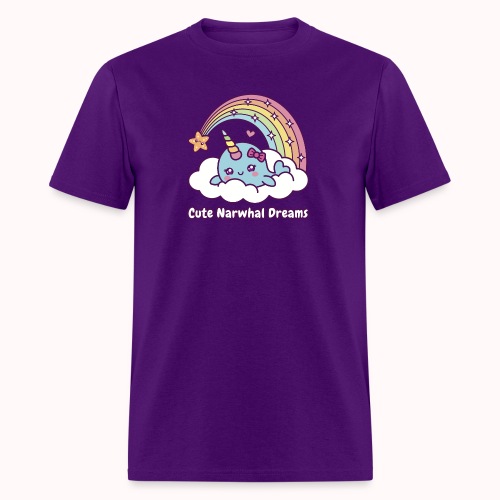 Cute Narwhal Dreams On A Cloud - Men's T-Shirt