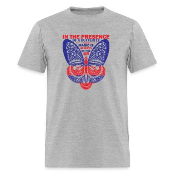 In the presence of a butterfly - Men's T-Shirt - heather gray - Front - Jose (178cm)