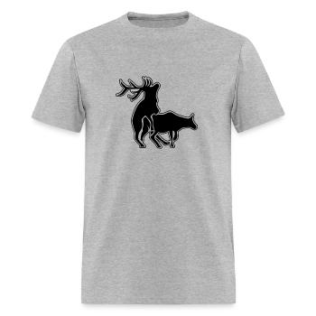 Sexe de Noël d’orignal de bois de cerf de renne - T-shirt Homme - gris chiné - Devant - Jose (178cm)