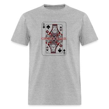 CREDIT CARD Queen of Spades Playing Card - Men's T-Shirt - heather gray - Front - Jose (178cm)