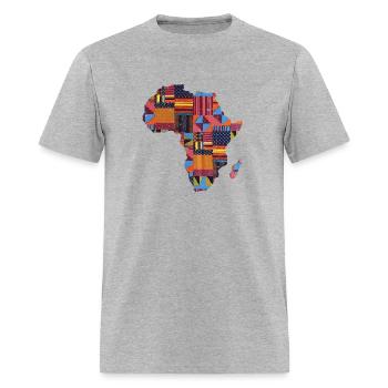 African Map For Traditional Kente Print - Men's T-Shirt - heather gray - Front - Jose (178cm)