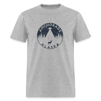 Anchorage Alaa Ufo vaisseau spatial - T-shirt Homme - gris chiné - Devant - Jose (178cm)