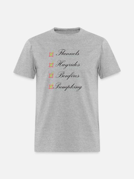 Flannels Hayride Bonfires Pumpking - Men's T-Shirt - heather gray