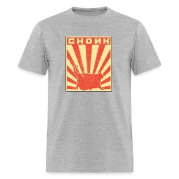 Chonk Ca Propaganda-Style Meme Chonk - Men's T-Shirt - heather gray - Front - Jose (178cm)