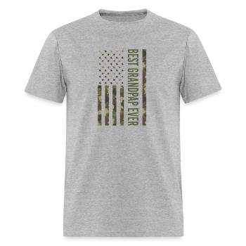 Best Grandpap Ever Camo American Flag For - Men's T-Shirt - heather gray - Front - Jose (178cm)