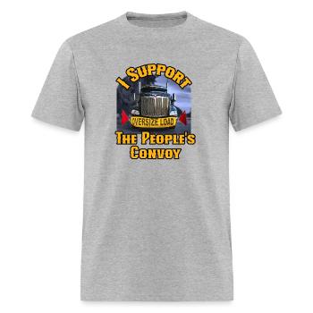 I Support The People's Convoy American Truck Freed - Men's T-Shirt - heather gray - Front - Jose (178cm)