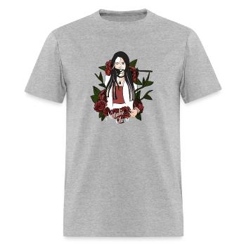 Natalie Claro Roses - T-shirt Homme - gris chiné - Devant - Jose (178cm)