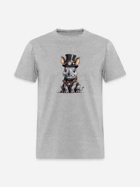 Well-dressed rhinoceros - Men's T-Shirt - heather gray
