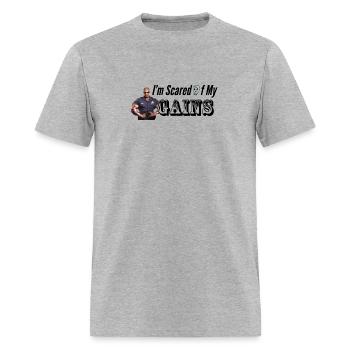 Im scared of my gains - Men's T-Shirt - heather gray - Front - Jose (178cm)