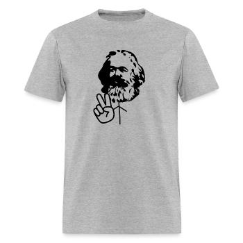 Karl Marx Peace Sign - Men's T-Shirt - heather gray - Front - Jose (178cm)