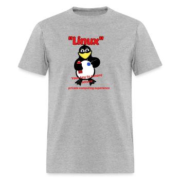 1 Tux the penguin and slogans - Men's T-Shirt - heather gray - Front - Jose (178cm)
