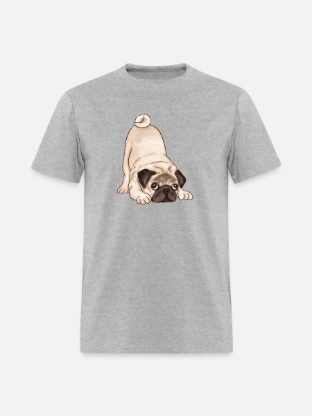 Dog with Face - Men's T-Shirt - heather gray
