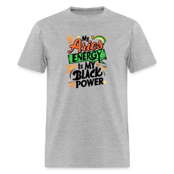 My Aries Energy is My Black Power - Men's T-Shirt - heather gray - Front - Jose (178cm)