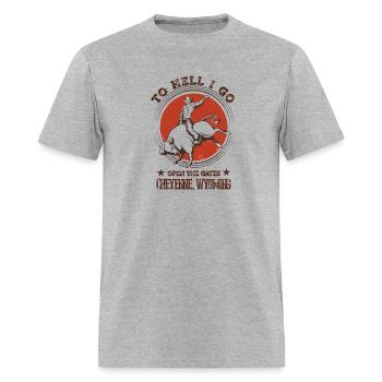 Open The gate To Hell I Go Rodeo Shirt - Men's T-Shirt - heather gray - Front - Jose (178cm)