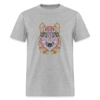 Celtic Wolf Design - Men's T-Shirt - heather gray - Front - Jose (178cm)