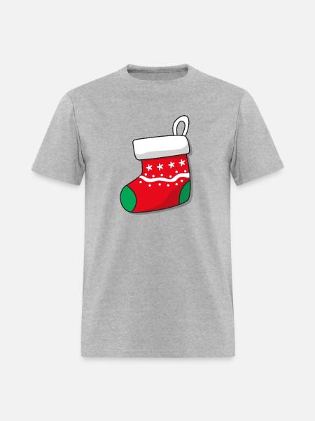 Cute Christmas Sock Design - Men's T-Shirt - heather gray